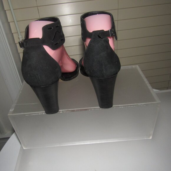 Coup d’Etat Black Suede Ankle Strap Heels Size 9 Made in Spain - Picture 4 of 5